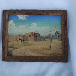Framed oil painting